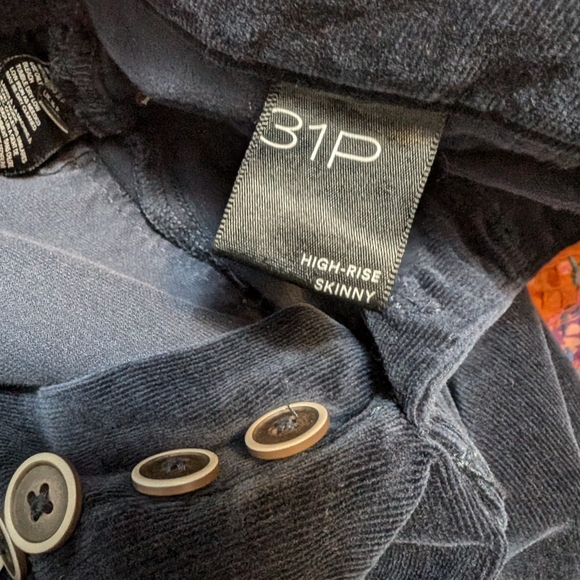 Pilcro navy blue High Rise Button Fly Skinny Corduroy Pants 31P - Picture 5 of 7